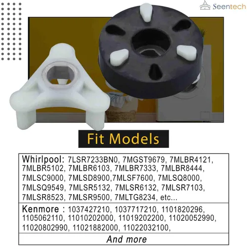 Miniatura 3 de Seentech Kit de acoplamiento de motor de núcleo metálico de alta resistencia 285753A para lavadoras Whirlpool y Kenmore - Reemplaza los números