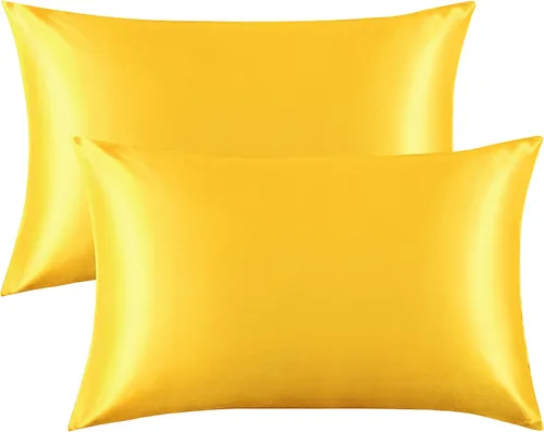 Miniatura 10 de FLXXIE Paquete de 2 fundas de almohada de satén para piel y cabello, 14 x 20 pulgadas, fundas de almohada de viaje suaves y sedosas para niños