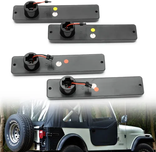 Miniatura 7 de Luces de marcador laterales LED de repuesto para 1972-1986 J'eep CJ5 CJ7, 1984-1991 Grand Wagoneer J10 J20 Pickup ámbar delantero rojo trasero