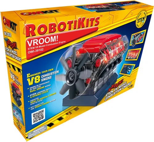 Miniatura 3 de OWI Inc Robotics Vroom! Motor de combustión modelo V8 Stem V8, kits educativos de cumpleaños STEM para bricolaje a partir de 12 años
