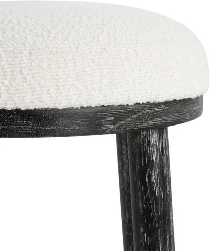 Miniatura 10 de Christopher Knight Home Aubrie - Juego de 2 taburetes de bar redondos de tela Boucle para isla de cocina, silla de comedor de madera sin espalda