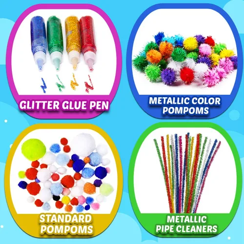 Miniatura 2 de Goody King Suministros de artes y manualidades para niños – Kit de tarros de suministros de arte para estudiantes de 4 5 6 7 8 9 10 años – Juego