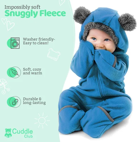 Miniatura 2 de Enterizo de vellón para bebé, rómper de una sola pieza con capucha para niños, ropa para exteriores, chaqueta infantil
