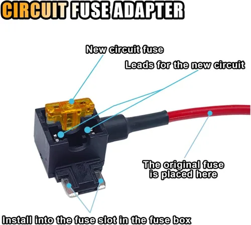 Miniatura 3 de 5 piezas de adaptador de fusible para agregar un circuito de 12 V para automóvil, soporte de fusible de cuchilla mini de perfil bajo, juego con 5 x