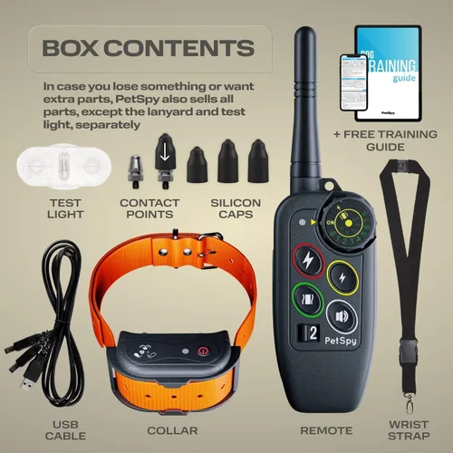 Miniatura 4 de PetSpy Collar de choque Premium para entrenamiento de perros, con vibración, choque y pitido, recargable e impermeable, E-collar, El mejor