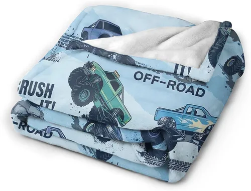 Miniatura 3 de Perinsto Manta de Monster Trucks, ultra suave y cálida para todas las estaciones, manta decorativa de forro polar para niños, regalos para niños