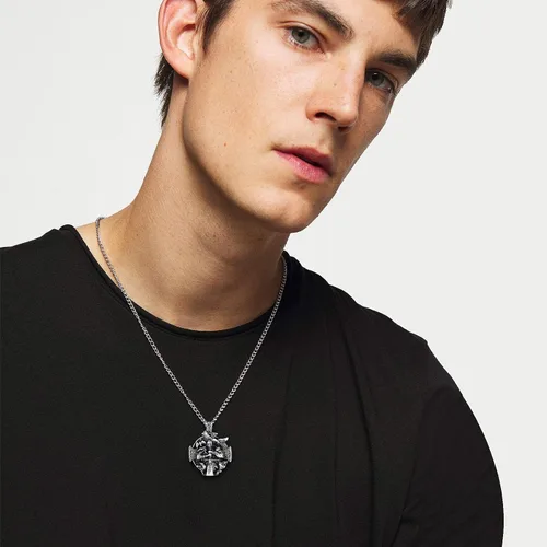 Miniatura 4 de U7 Wiccan Necklace Pagan Pendant Men Women Stainless SteelBlack18K Gold Plated PentagramNorse VikingRaven Occult Necklaces