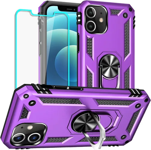 Miniatura 15 de Yiakeng Funda para iPhone 12 Mini: Funda para iPhone 12 Mini con protector de pantalla HD, fundas protectoras de grado militar con anillo para Verde