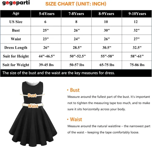 Miniatura 4 de gogoparti Vestido vintage para niñas, vestidos para ocasiones especiales con collar, vestido de lunares para niños, vestido de fiesta retro
