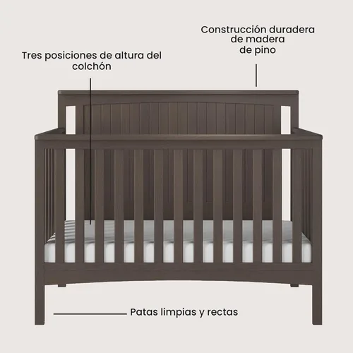 Miniatura 4 de Child Craft Scout - Juego de muebles convertibles 4 en 1 para cuna de bebé, cómoda con cambiador, silla deslizante y caja de juguetes para bebés