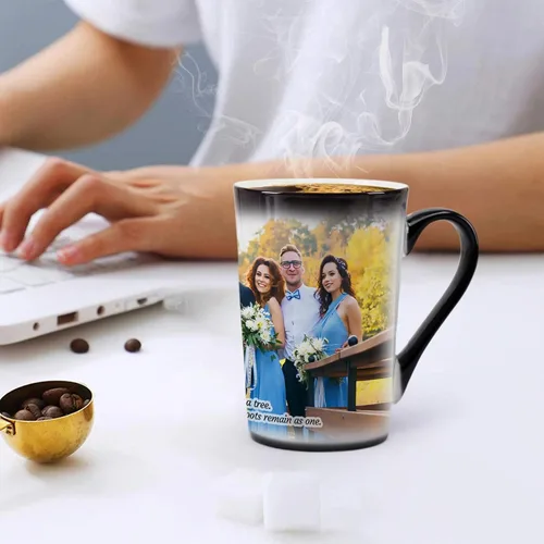 Miniatura 9 de Taza personalizada, tazas personalizadas que cambian de color, con collage de 1 imágenes, taza de café mágica con foto, imagen, nombre, texto