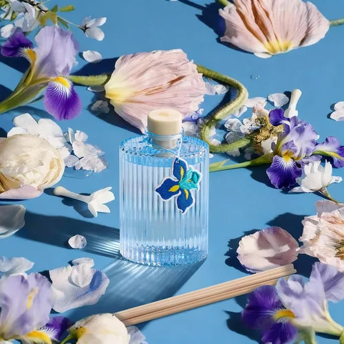 Miniatura 5 de COCORRÍNA Difusor de junco, difusor de flores con aroma a iris azul, 6.09 onzas líquidas, 8 cañas, fragancia para el hogar de larga duración