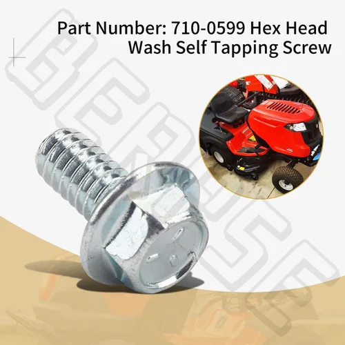 Miniatura 5 de Paquete de 6 tornillos autorroscantes para arandela hexagonal 710-0599 para MTD Troy-Bilt Craftsman Cub Cadet 1027 RZT42 LT 1046 2042 M60 M72 GT