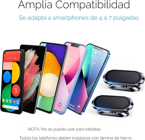Miniatura 8 de 【Paquete de 2】 Soporte magnético de teléfono para el tablero del automóvil 【Imán fuerte】 Soporte magnético para teléfono del coche 【4 placas】