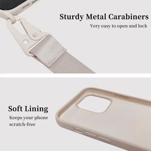 Miniatura 3 de Funda compatible con iPhone 15 Pro Max con cordón lanyard crossbody, funda para iPhone con correa ajustable a prueba de golpes, protección contra