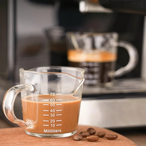 Miniatura 7 de Vaso de chupito espresso de 3 onzas con boquilla doble Barista con mango de vertido (paquete de 2)