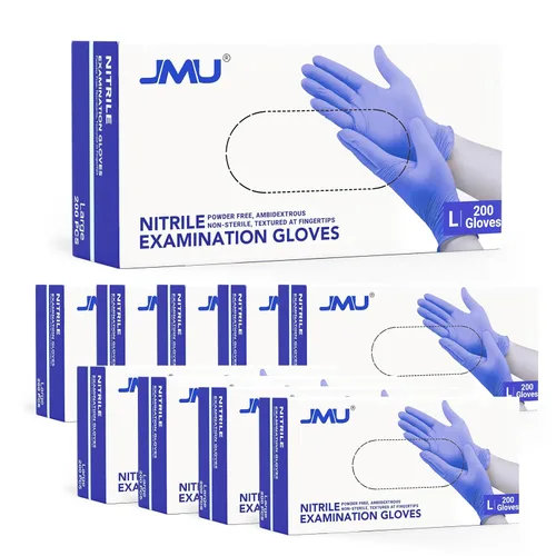 Miniatura 28 de JMU Guantes negros de nitrilo a granel mediano, caja de 1200, 3.5 mil, sin látex sin polvo