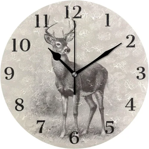 Miniatura 14 de Reloj de pared de amapola de maíz con flores azules, silencioso, sin tictac, funciona con pilas, 9.5 pulgadas para cocina, hogar, sala de estar