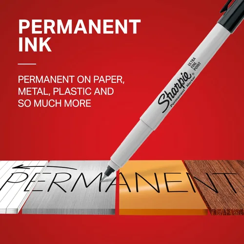 Miniatura 2 de Sharpie Marcador permanente, punta ultra fina, negro, 1 unidad