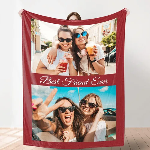 Miniatura 24 de YESCUSTOM Manta personalizada con texto fotográfico, manta personalizada con mis propias imágenes para Navidad, familia, mamá, papá, perro