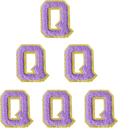 Miniatura 86 de 6 piezas de parches de letras de chenilla autoadhesivas, parches de letras preppy de 2 pulgadas para bolsos, ropa y sombreros, grandes pegatinas