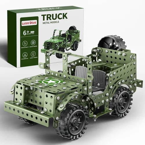 Miniatura 10 de Lucky Doug Juego de 284 piezas de proyectos de construcción STEM, tanque de ejército modelo, juguetes de construcción para niños de 8 a 12 años, kit