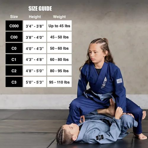 Miniatura 4 de Elite Sports Kids BJJ GI - Kimono brasileño Jiujitsu Gi con tela preencogida y cinturón, para niños y jóvenes, aprobado por la IBJJF