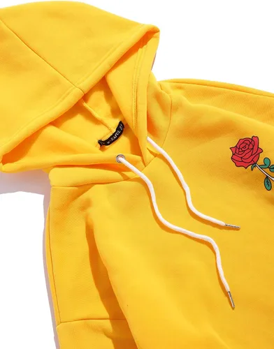 Miniatura 4 de ZAFUL Sudadera con capucha para hombre, con estampado de letras rosas, con cordón, unisex, de vellón, con estampado de letras