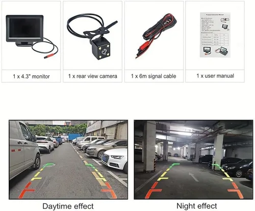 Miniatura 5 de 4.3 pulgadas TFT LCD coche monitor vehículo vista trasera reversa coche cámara LED aparcamiento sistema para coches, camiones, camionetas, SUV