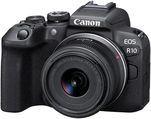Miniatura 3 de Kit de creador de contenido Canon EOS R10, cámara sin espejo para vlogging con lente RF-S18-45mm F4.5-6.3 IS STM, trípode y micrófono estéreo