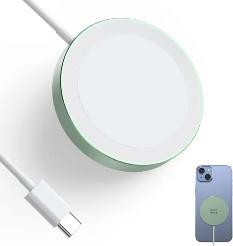 Miniatura 12 de Cargador inalámbrico magnético, cargador inalámbrico Minthouz de 15 W de carga rápida para iPhone, almohadilla de carga inalámbrica segura para Negro