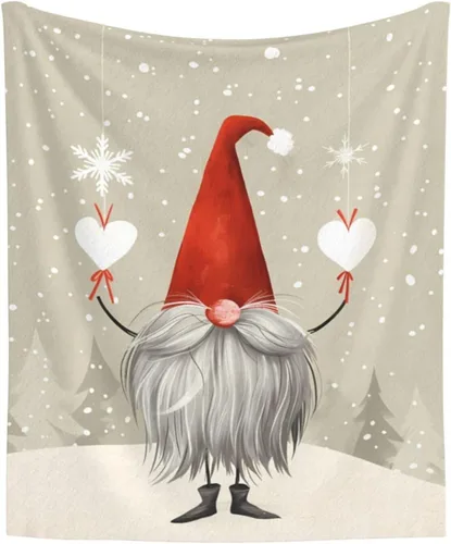 Miniatura 2 de Delerain Christmas Gnome Tomte Soft Throw Blanket 40"x50" Lightweight Flannel Fleece Blanket for Couch Bed Sofa Travelling Camping for Kids Adults