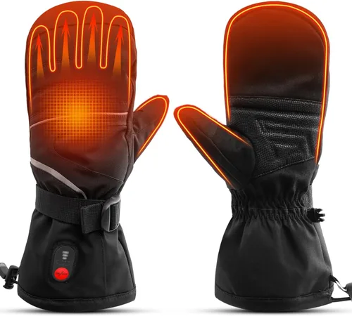 Miniatura 8 de SNOW DEER Guantes térmicos para hombres y mujeres, 7.4 V 2200 mAh, batería eléctrica recargable, esquí, esquí, patinaje, nieve, camping, senderismo