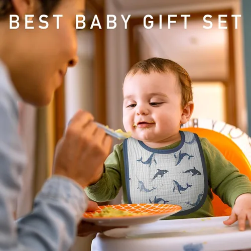 Miniatura 2 de Baberos de Muselina para Bebés que Babean para Niños y Niñas Unisex, Paquete de 6 Baberos de Bebé de Algodón Suave para Dentición y Babeo, Regalo