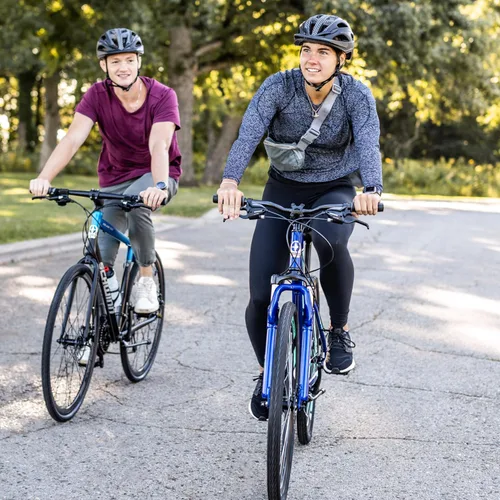 Miniatura 8 de Schwinn GTX Comfort - Bicicleta híbrida para adultos, para hombres y mujeres, bicicleta deportiva doble, ruedas de 700c, marco de aluminio ligero