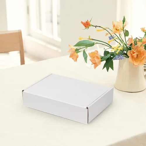 Miniatura 4 de HORLIMER - Cajas de envío de 9 x 6 x 2 pulgadas, conjunto de 25 unidades, caja de cartón corrugado blanca para envíos por correo de literatura Blanco