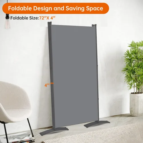 Miniatura 4 de Divisor de habitación de 6 pies de pantallas plegables de privacidad, 4 paneles divisores de habitación con diseño independiente, divisor de pared