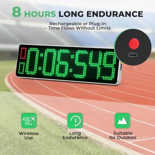 Miniatura 7 de Temporizador láser inalámbrico alimentado para sprints con soporte alto, sistema de temporizador de sprint láser, reloj de carrera con trípode