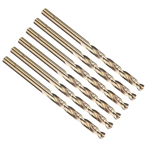 Miniatura 32 de PATIKIL Broca Jobber de 0.039 in, vástago recto M35 cobalto 5% acero de alta velocidad 135° acabado dorado para metal duro de acero inoxidable - 2