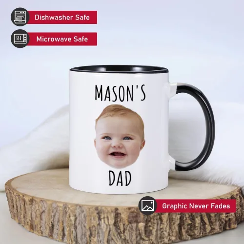 Miniatura 5 de Taza de café personalizada, tazas personalizadas con la cara de tus hijos, taza de bebé personalizada con nombre, taza con foto personalizada
