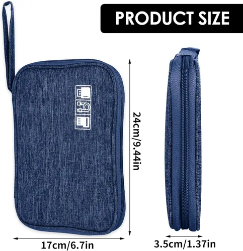 Miniatura 4 de TIESOME Organizador de correa de reloj, bolsa de viaje para correas de reloj, funda impermeable, compatible con todas las correas (azul marino)