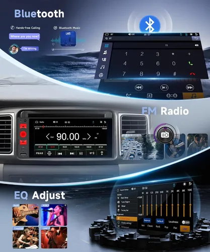 Miniatura 4 de Estéreo de coche de un solo DIN con CarPlay inalámbrico de Apple y Android Auto, radio de coche con pantalla táctil Incell de 6" 1 DIN con cámara