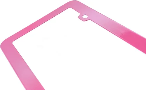 Miniatura 5 de 2PCs Creathome marcos de matrícula de acero inoxidable con color rosa Barbie