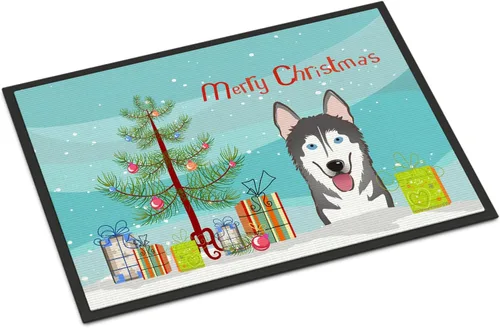 Miniatura 131 de Caroline's Treasures BB1616MAT - Tapete para puerta delantera de árbol de Navidad y sabueso afgano de 18 x 27 pulgadas, para interiores