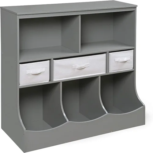 Miniatura 10 de Badger Basket Combo organizador de almacenamiento de juguetes y estantería, unidad de almacenamiento para niños con 3 cestas extraíbles, estantes