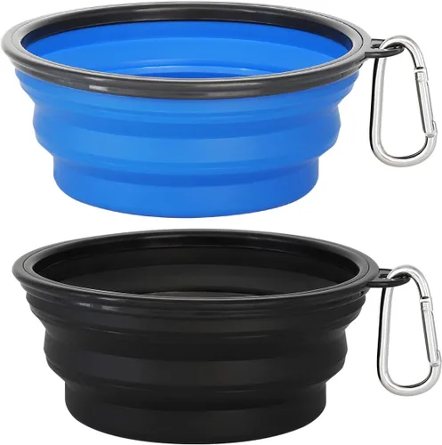 Miniatura 9 de Kytely Tazones grandes plegables para perros, paquete de 2 tazones plegables de viaje para perros de 34 onzas, cuenco portátil para alimentos