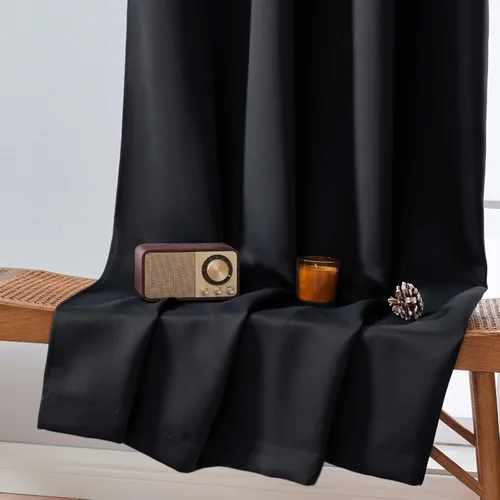 Miniatura 8 de Aiyufeng - Cortinas opacas negras cortas de 36 pulgadas para Halloween, juego de 2 paneles con bolsillo de barra para privacidad, cortinas de capas
