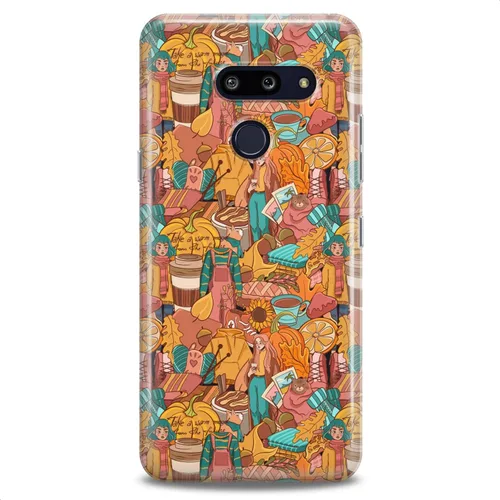 Miniatura 5 de Funda de repuesto para LG G7 ThinkQ Fit Velvet G6 V60 5G V50 V40 V35 V30 Plus W30 Otoño Slim Fit Café Suave Lindo Estampado de Calabaza Silicona