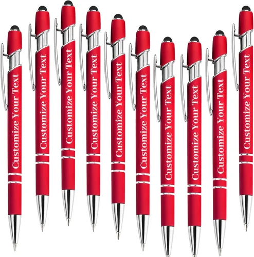 Miniatura 40 de Hasta 500 bolígrafos personalizados a granel con lápiz capacitivo, grabado, juego de bolígrafos con tu nombre, texto para mujeres de negocios