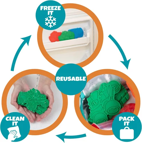 Miniatura 3 de Paquetes de hielo duros para niños (paquete de 3) paquetes de congeladores delgados y ligeros, reutilizables, enfriadores de larga duración Varios
